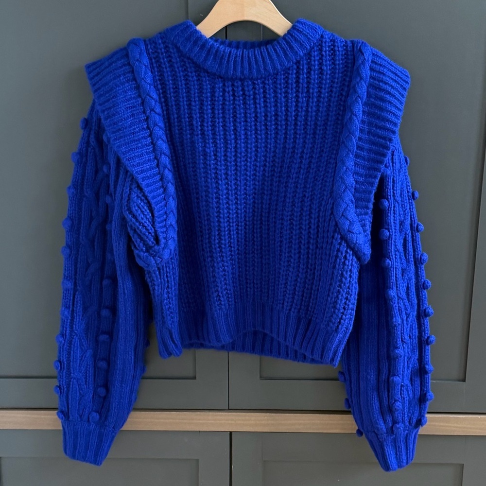 FARM Rio | Blue Braided Sweater | M